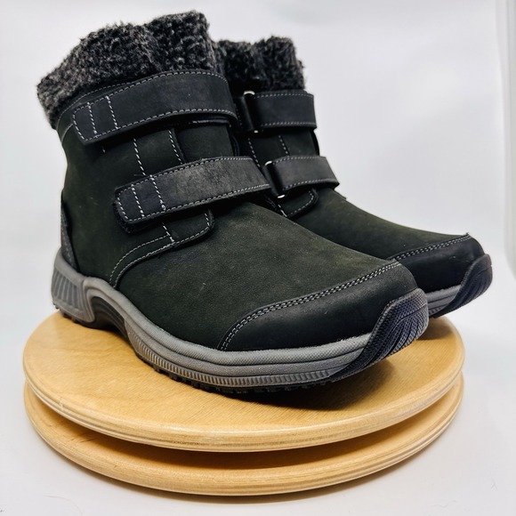 Orthofeet Florence Boots Women's 8.5 D Wide Black Gray Comfort Lined Boots NEW - Picture 3 of 8